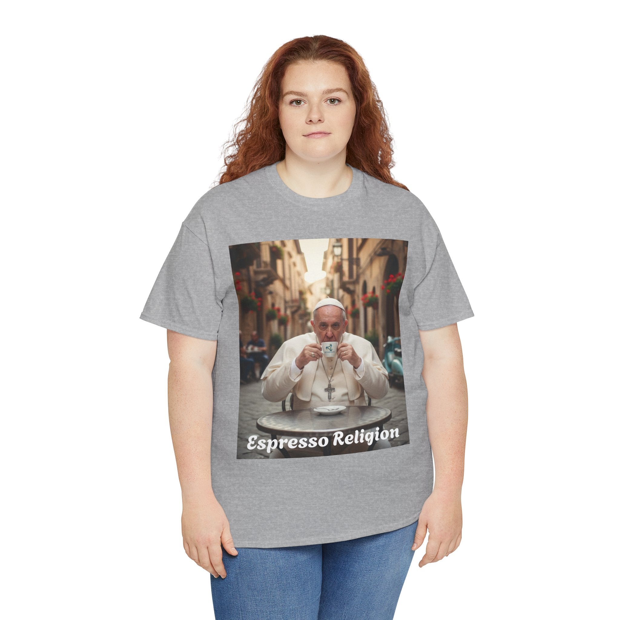 More Espresso Less Depresso Espresso Religion Unisex Heavy Cotton Tee