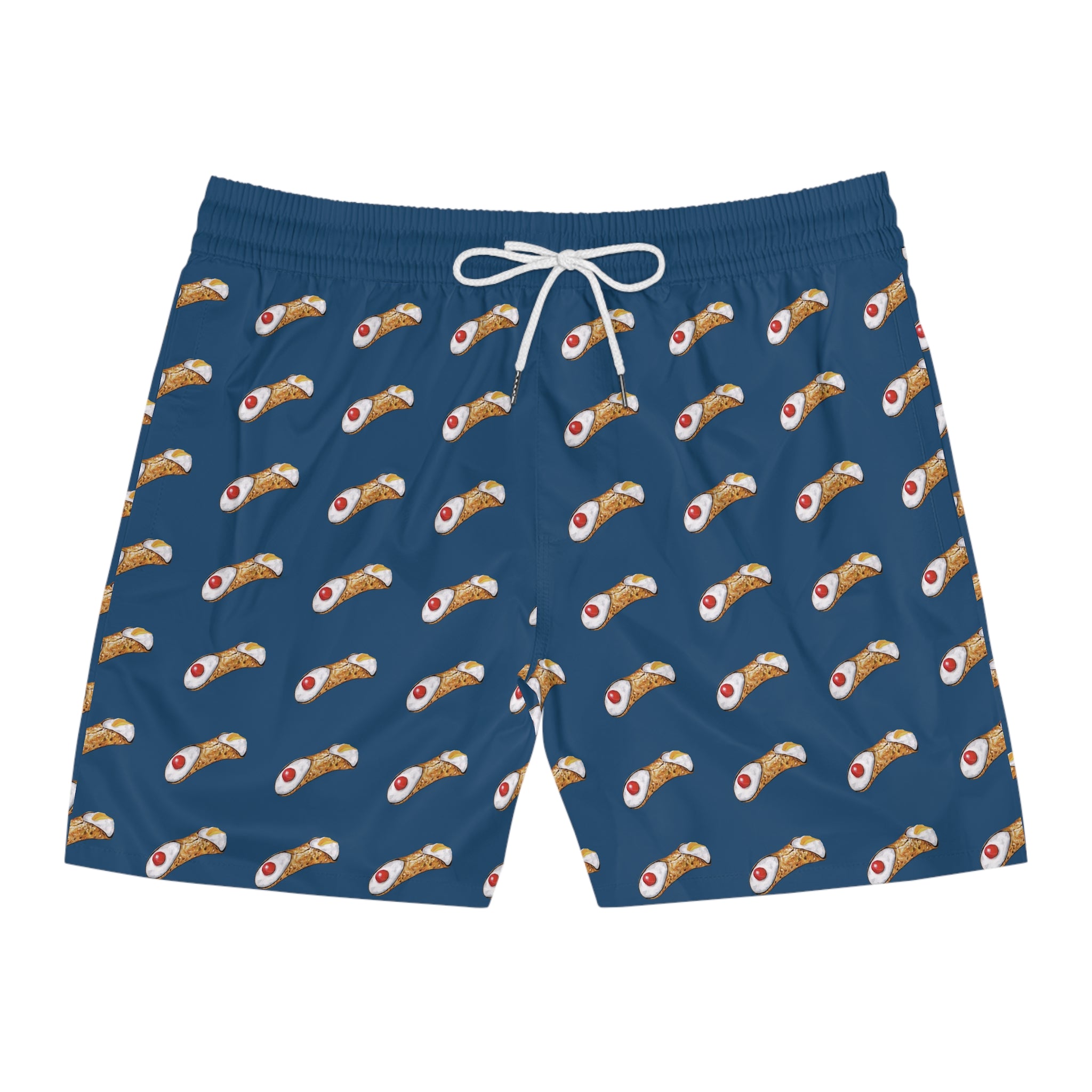 Cannoli Print Swim Shorts, Fun Beachwear for Summer Vibes, Men's Swim Trunks, Vacation Essentials, Pool Party Attire, Unique Swimwear