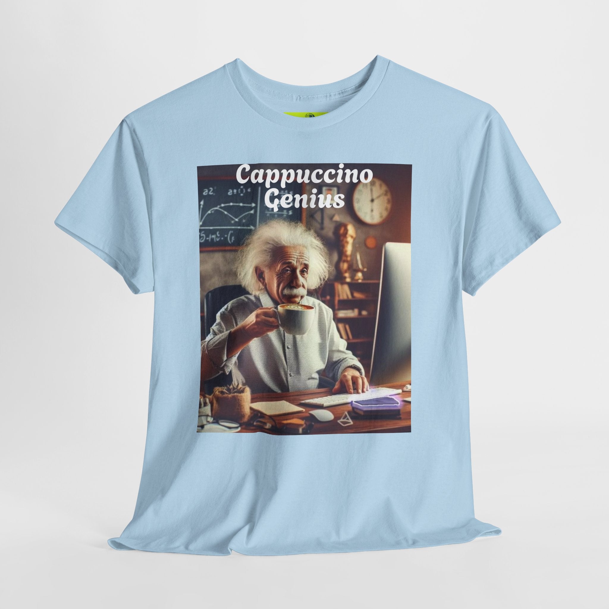 More Espresso Less Depresso Cappuccino Genius Unisex Heavy Cotton Tee