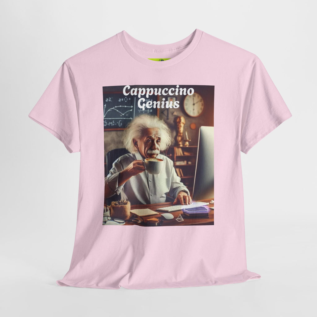 More Espresso Less Depresso Cappuccino Genius Unisex Heavy Cotton Tee