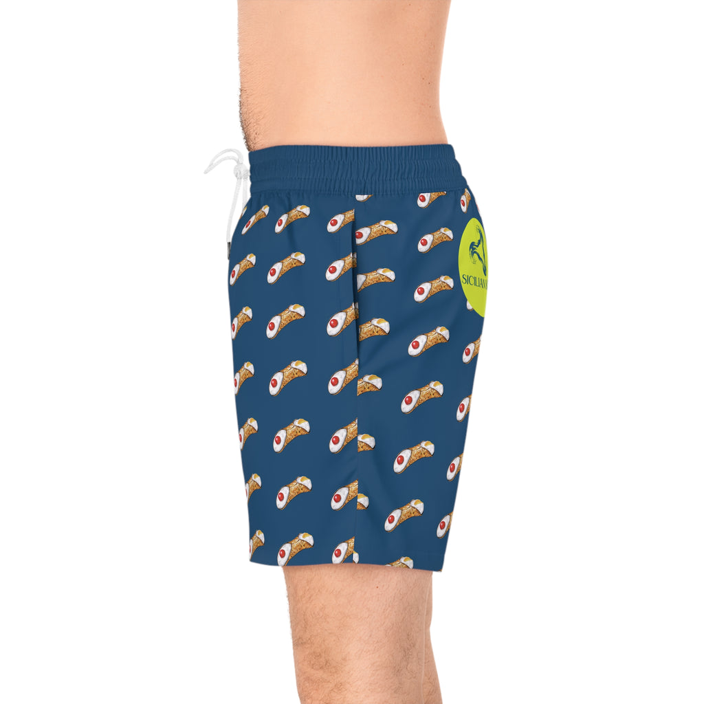 Cannoli Print Swim Shorts, Fun Beachwear for Summer Vibes, Men's Swim Trunks, Vacation Essentials, Pool Party Attire, Unique Swimwear