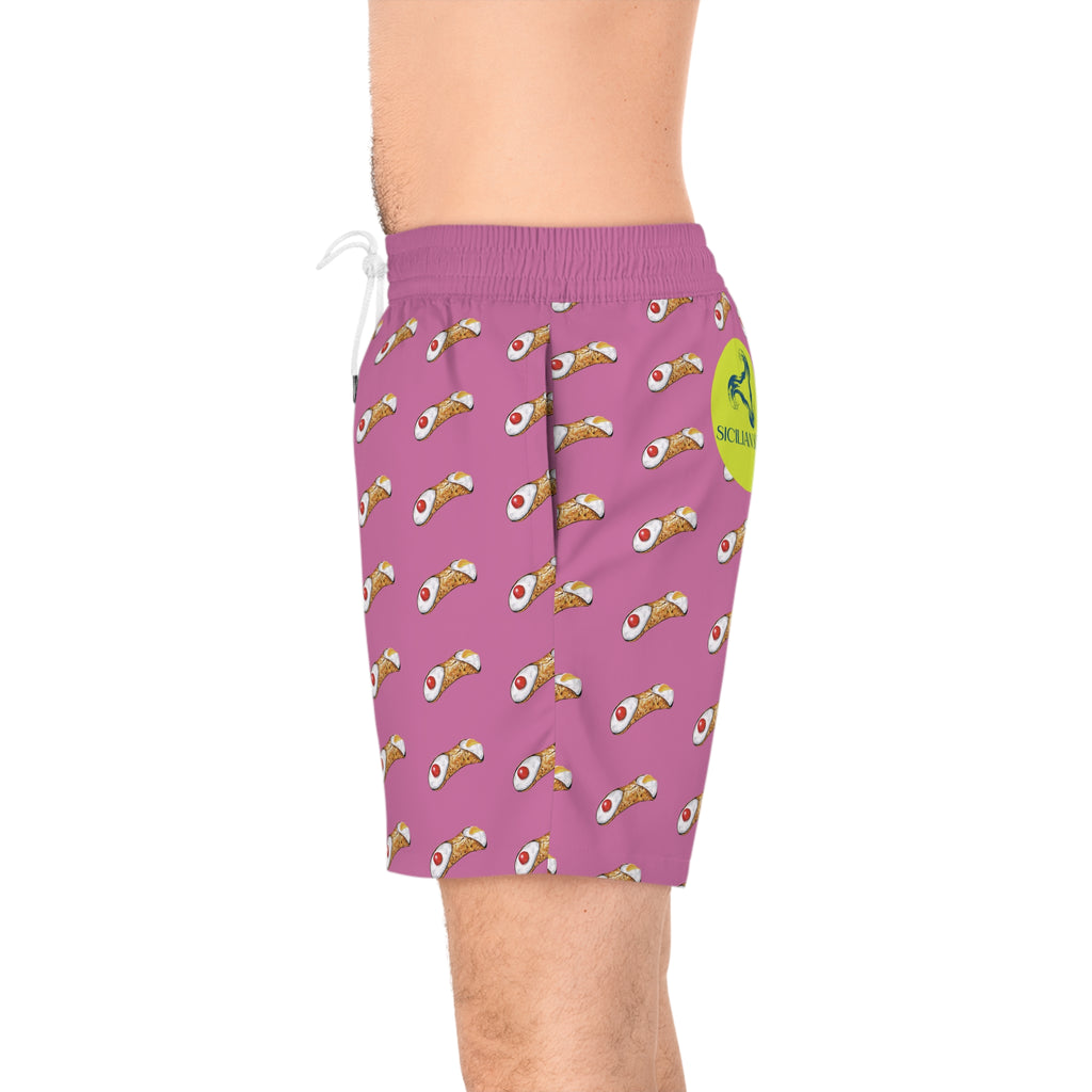 Pink Cannoli Print Swim Shorts