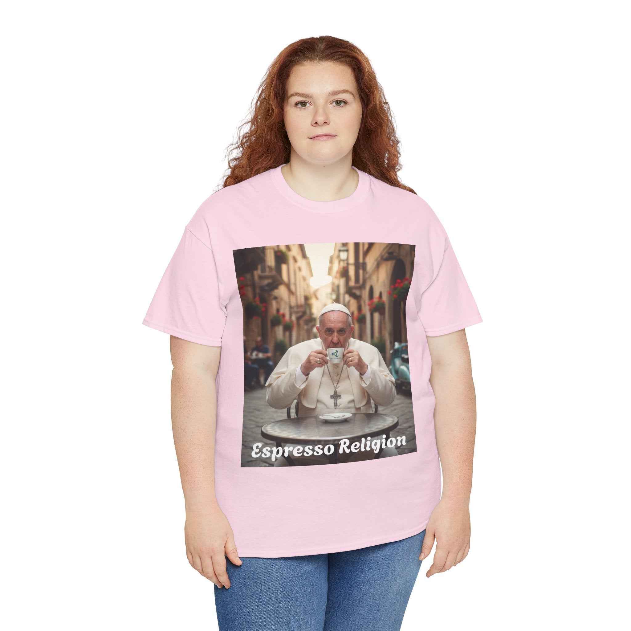 More Espresso Less Depresso Espresso Religion Unisex Heavy Cotton Tee