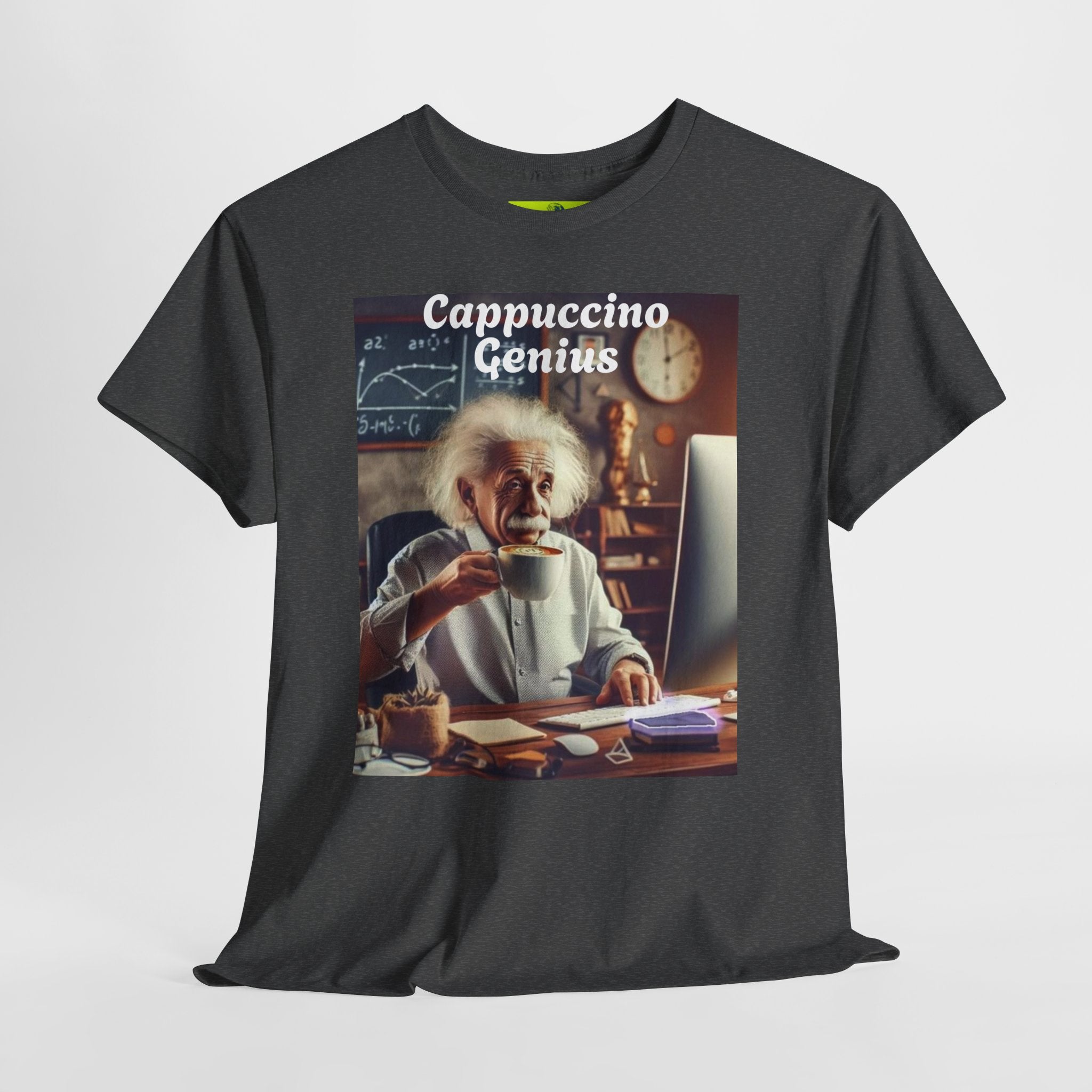 More Espresso Less Depresso Cappuccino Genius Unisex Heavy Cotton Tee