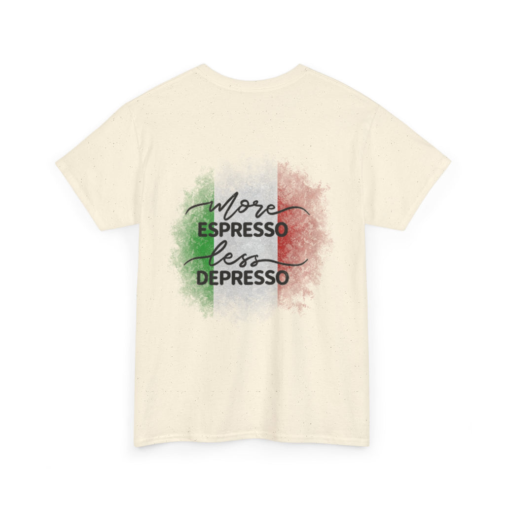 More Espresso Less Depresso Gru Unisex Heavy Cotton Tee