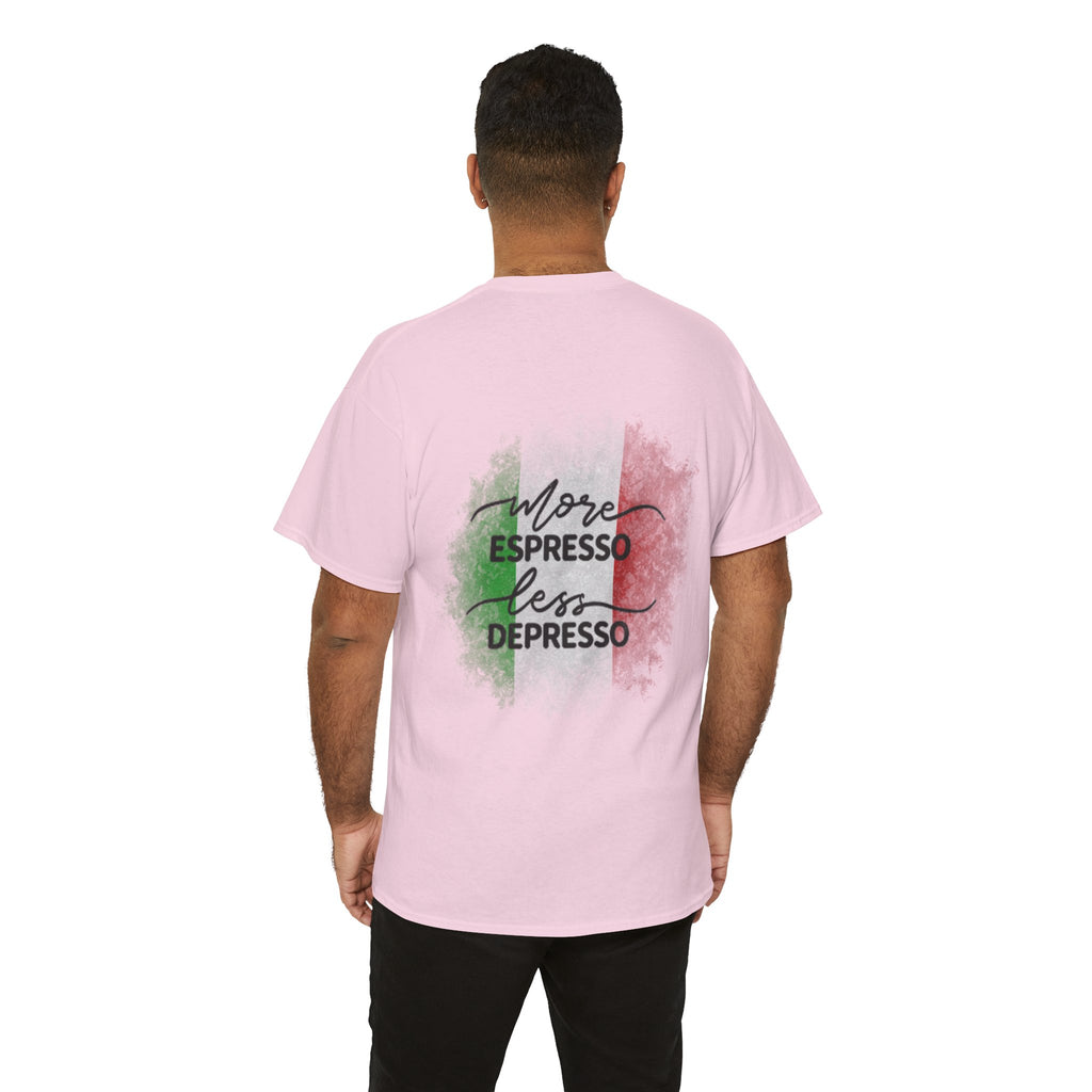 More Espresso Less Depresso Espresso Reactor Core Unisex Heavy Cotton Tee
