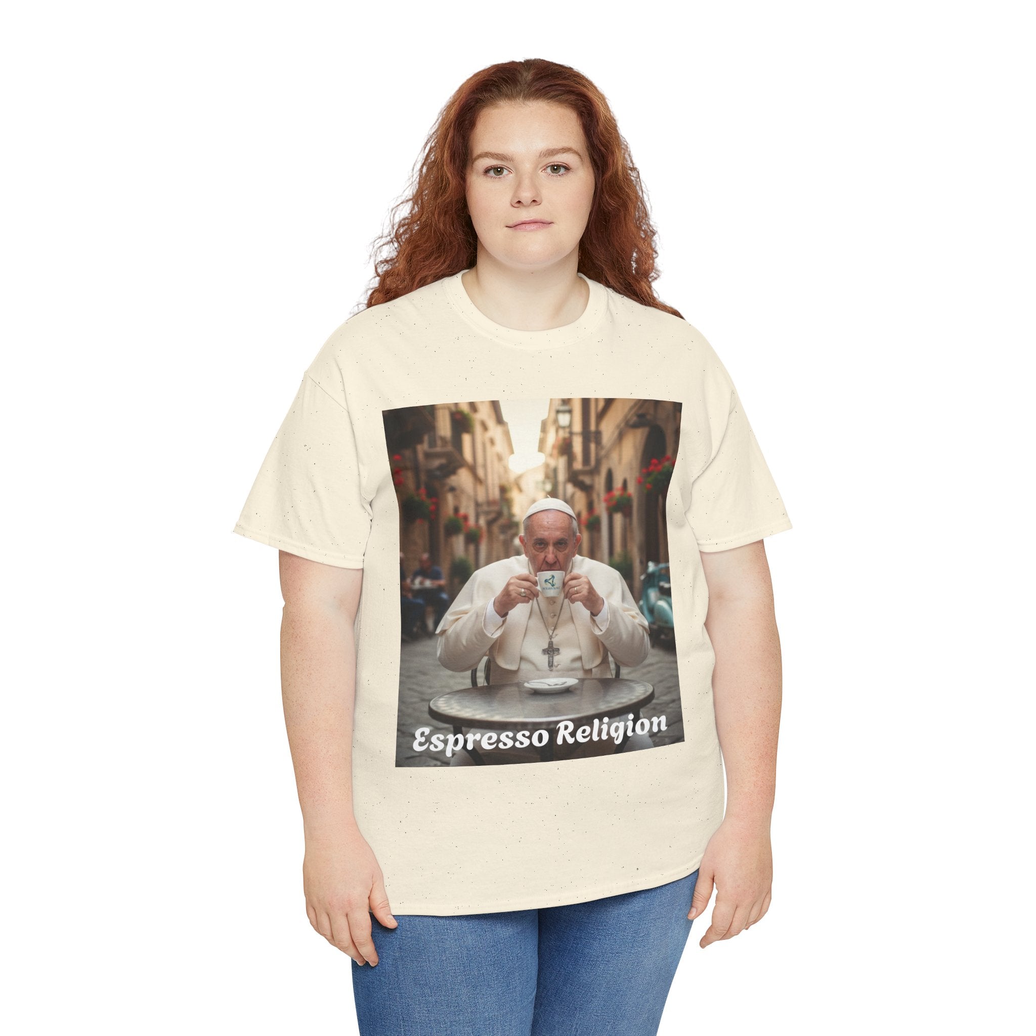 More Espresso Less Depresso Espresso Religion Unisex Heavy Cotton Tee