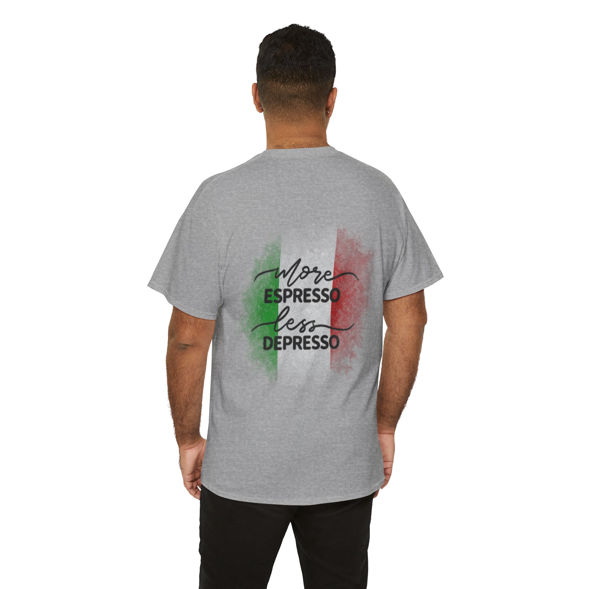 More Espresso Less Depresso Espresso Reactor Core Unisex Heavy Cotton Tee