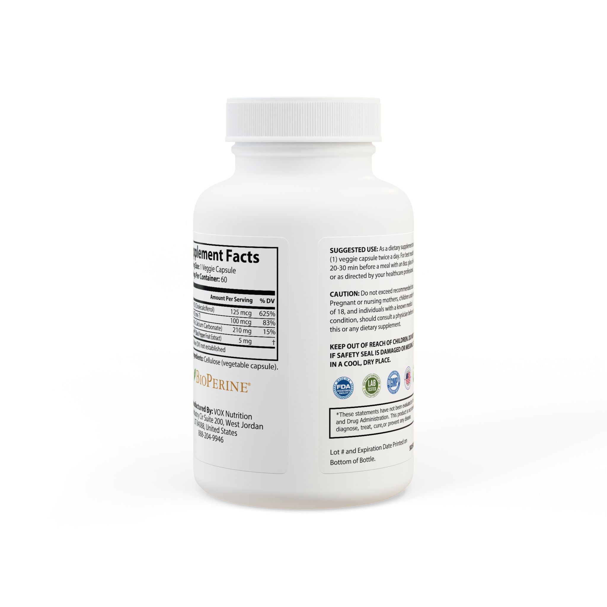 Sicilian Soul - Sole e Amore Vitamin K2 + D3 Supplement (60 Capsules)