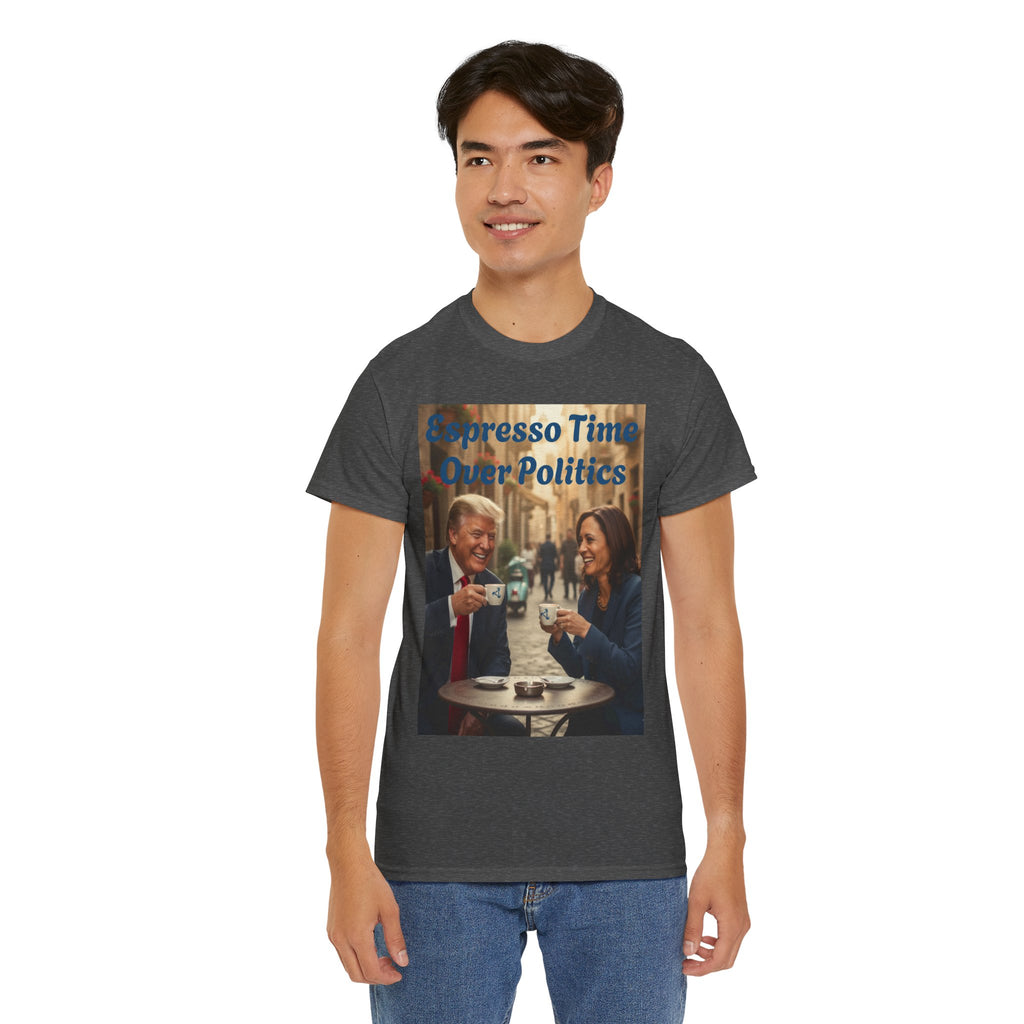 More Espresso Less Depresso Espresso Time Unisex Heavy Cotton Tee