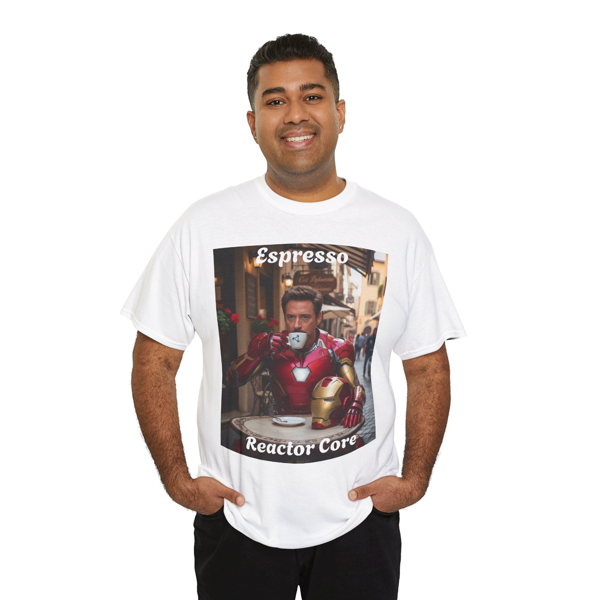 More Espresso Less Depresso Espresso Reactor Core Unisex Heavy Cotton Tee