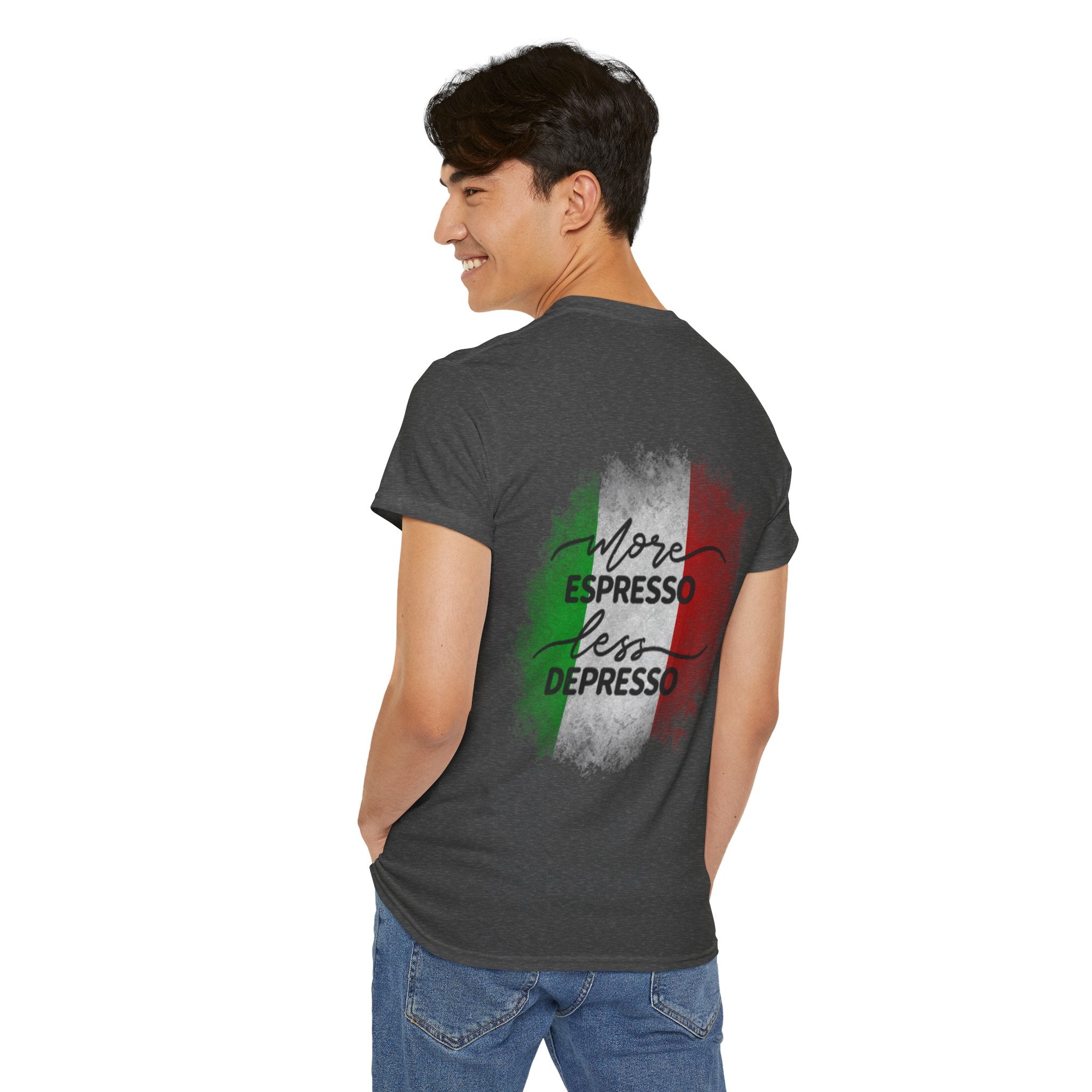 More Espresso Less Depresso Espresso Time Unisex Heavy Cotton Tee
