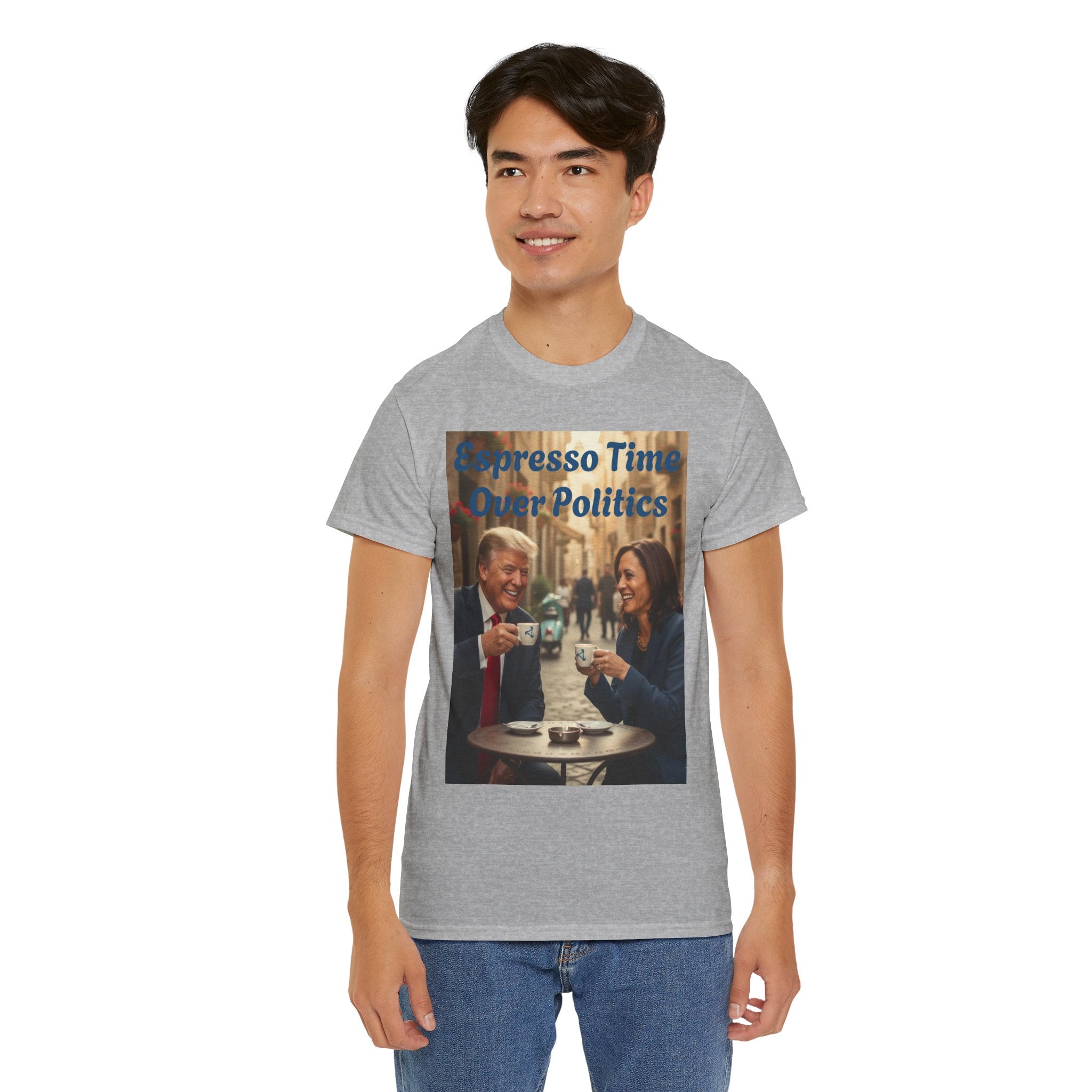 More Espresso Less Depresso Espresso Time Unisex Heavy Cotton Tee