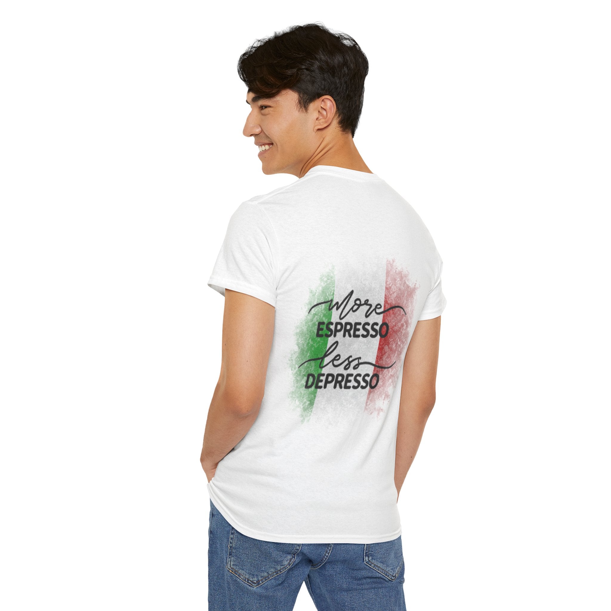 More Espresso Less Depresso Espresso Time Unisex Heavy Cotton Tee