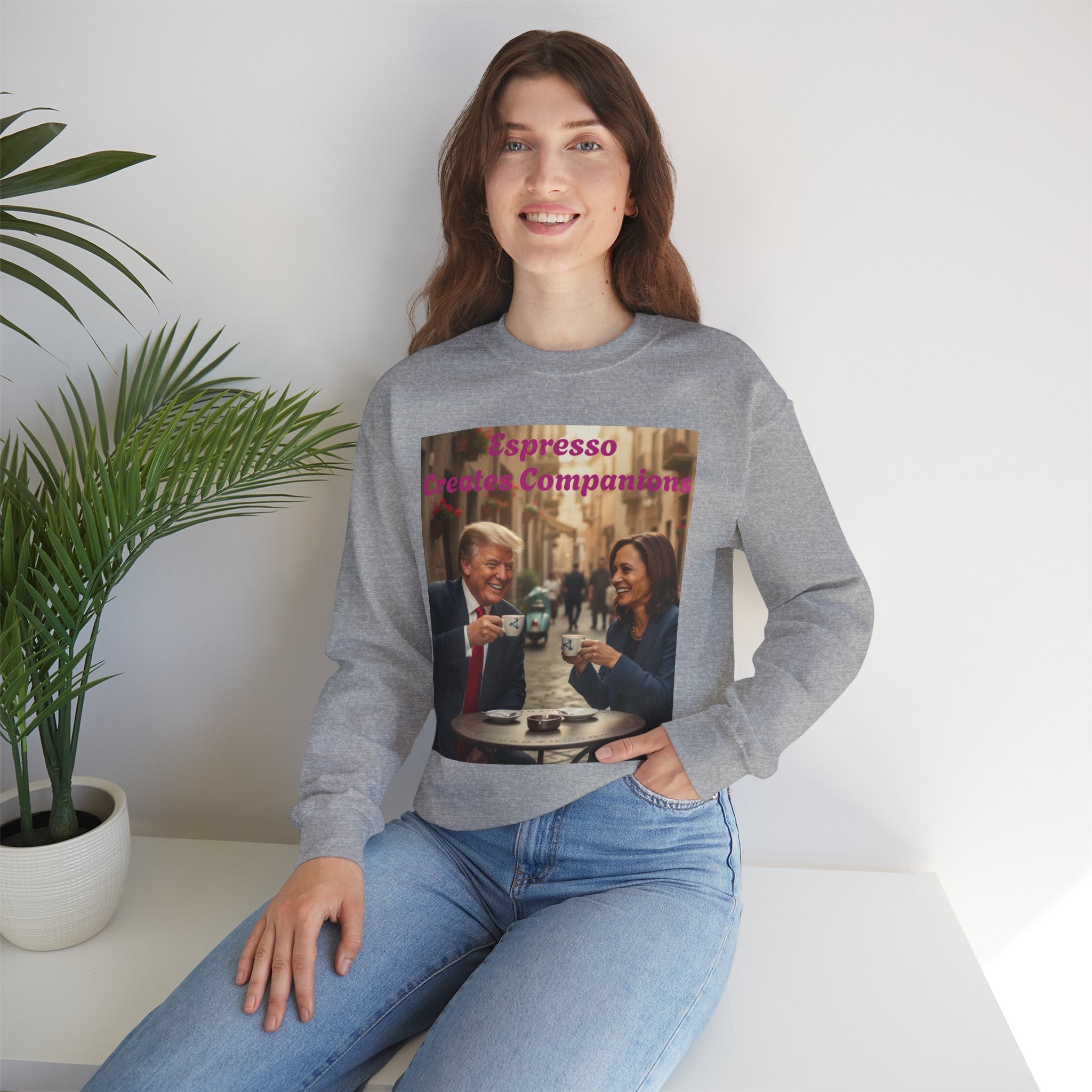 Peace and Love Espresso Lovers Friends Crewneck Sweatshirt - Unisex Heavy Blend™