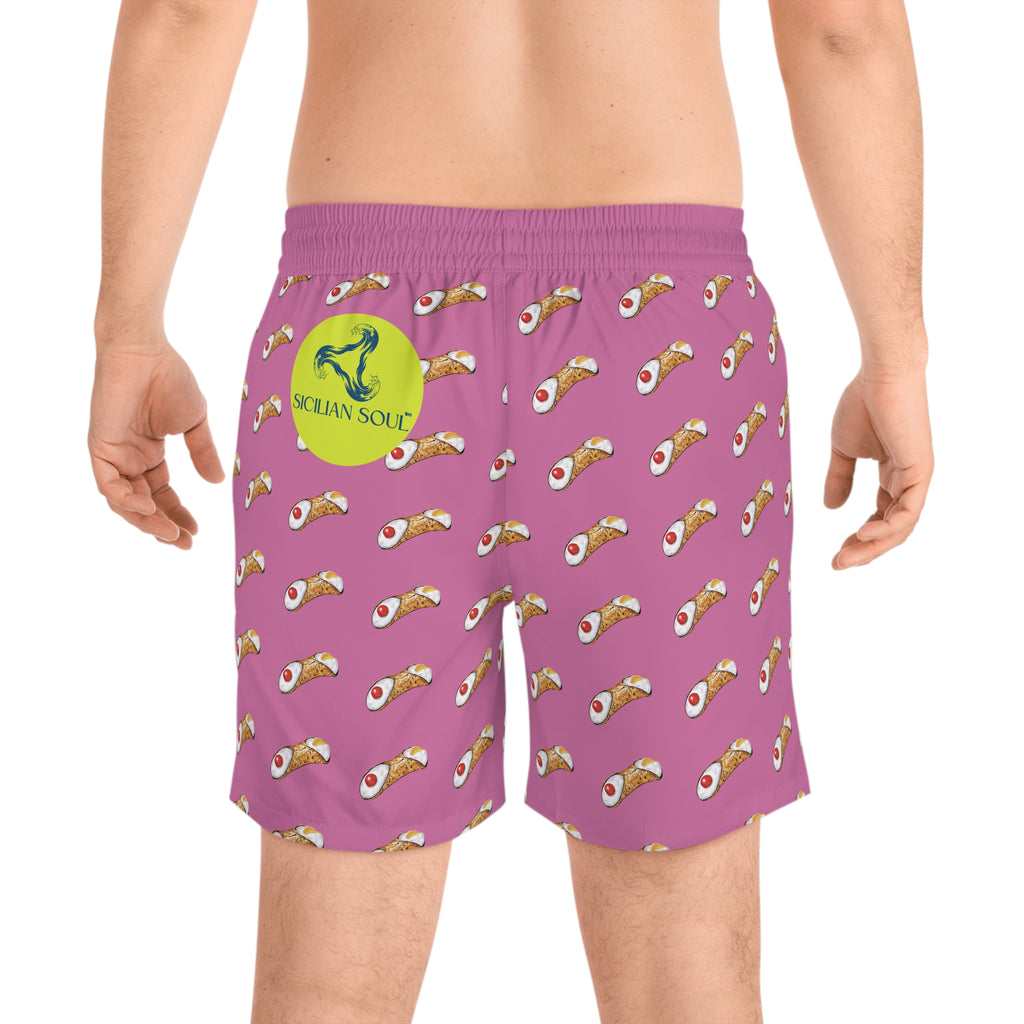 Pink Cannoli Print Swim Shorts