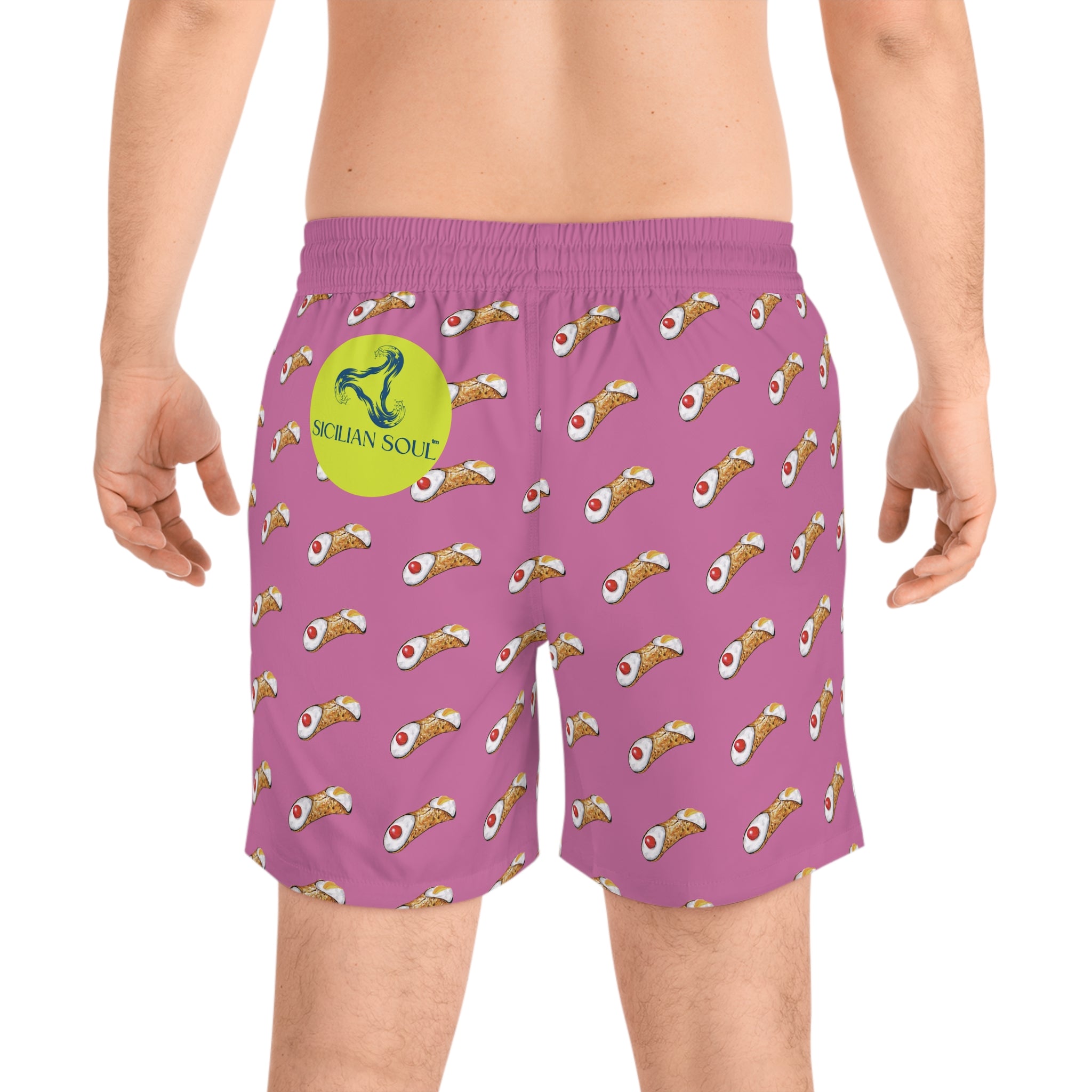 Pink Cannoli Print Swim Shorts