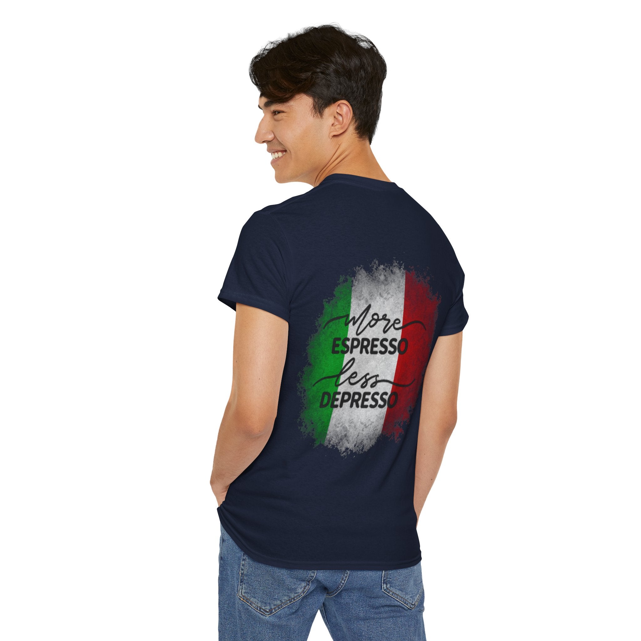 More Espresso Less Depresso Espresso Time Unisex Heavy Cotton Tee