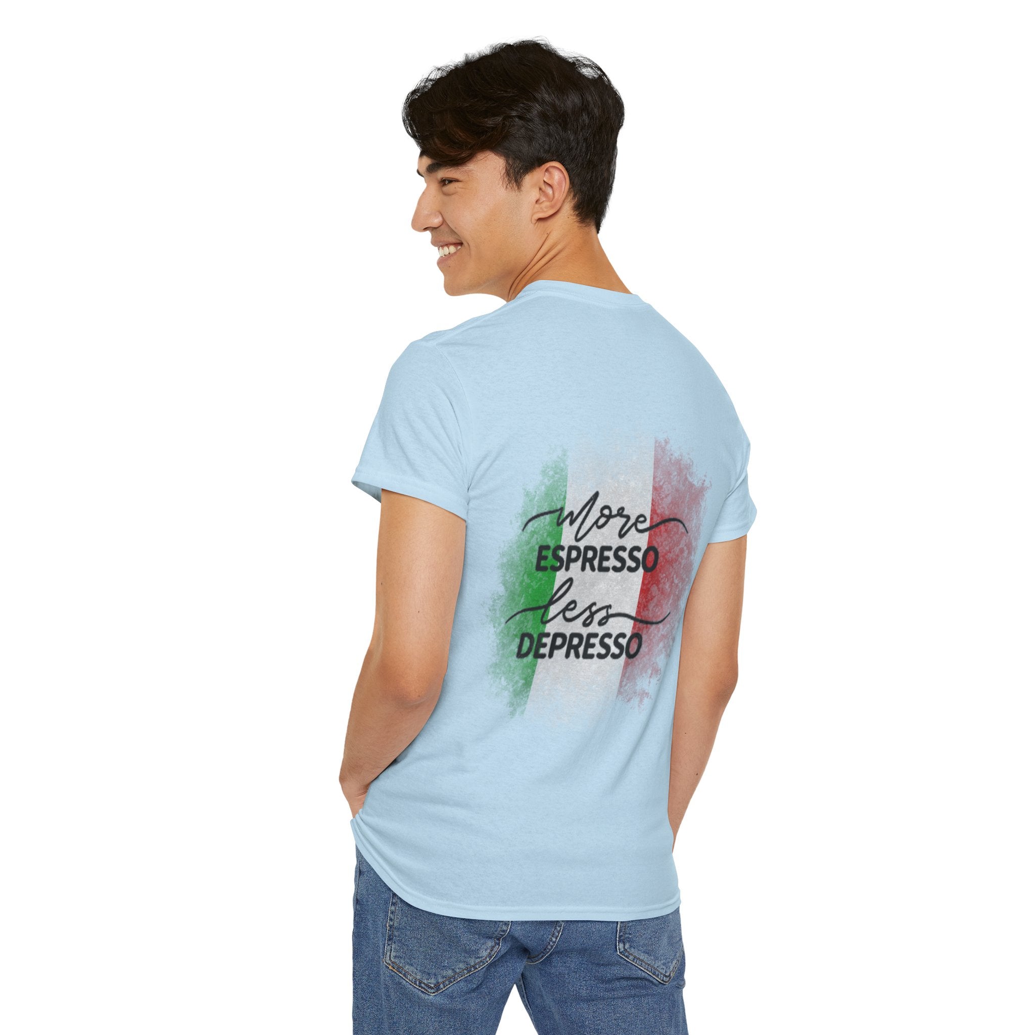 More Espresso Less Depresso Espresso Time Unisex Heavy Cotton Tee