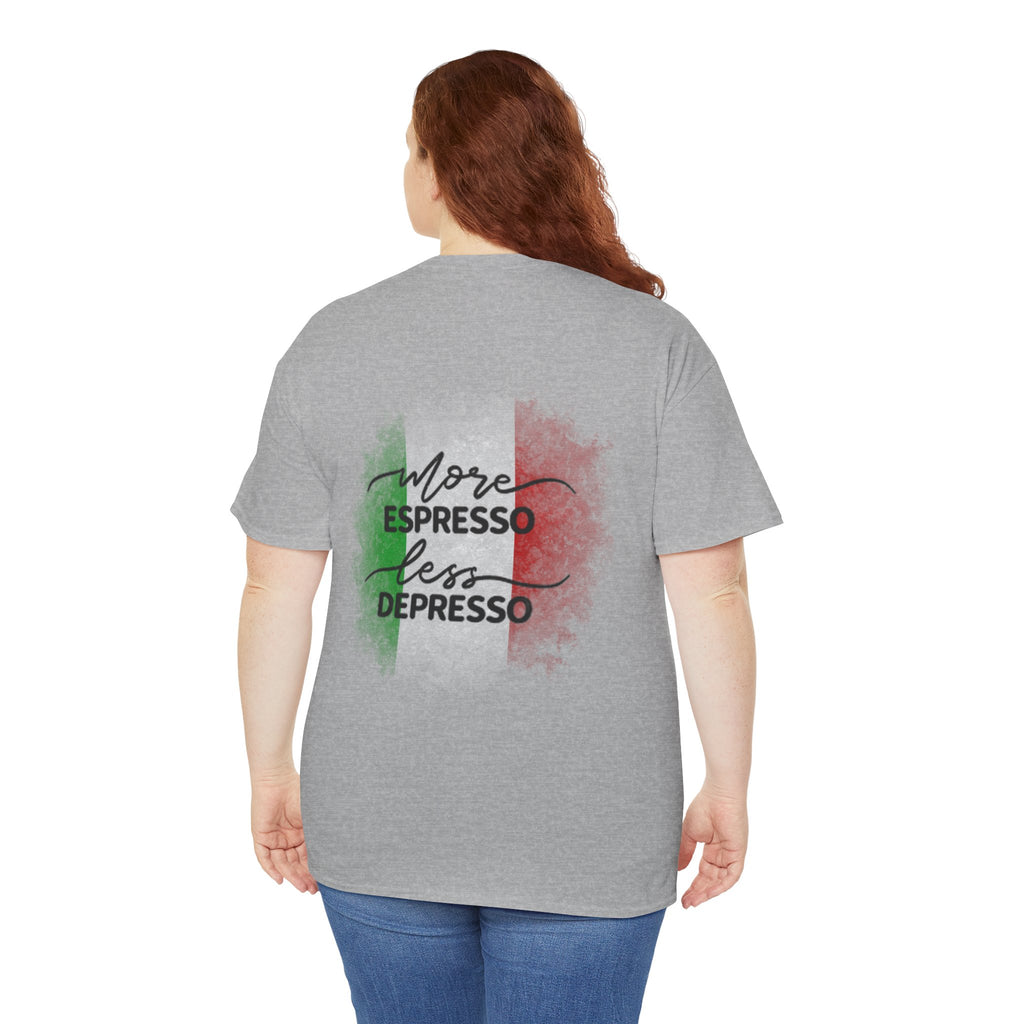 More Espresso Less Depresso Gru Unisex Heavy Cotton Tee