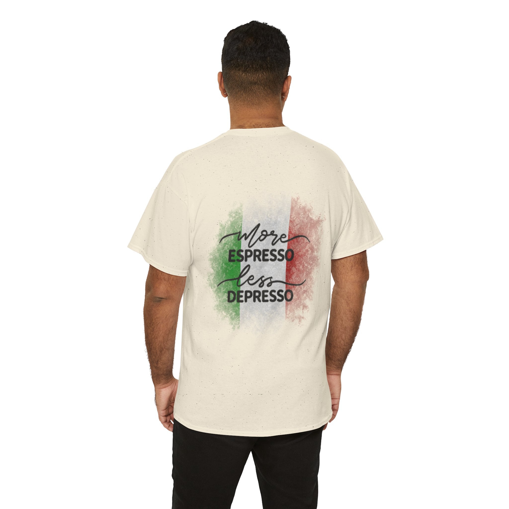 More Espresso Less Depresso Espresso Reactor Core Unisex Heavy Cotton Tee