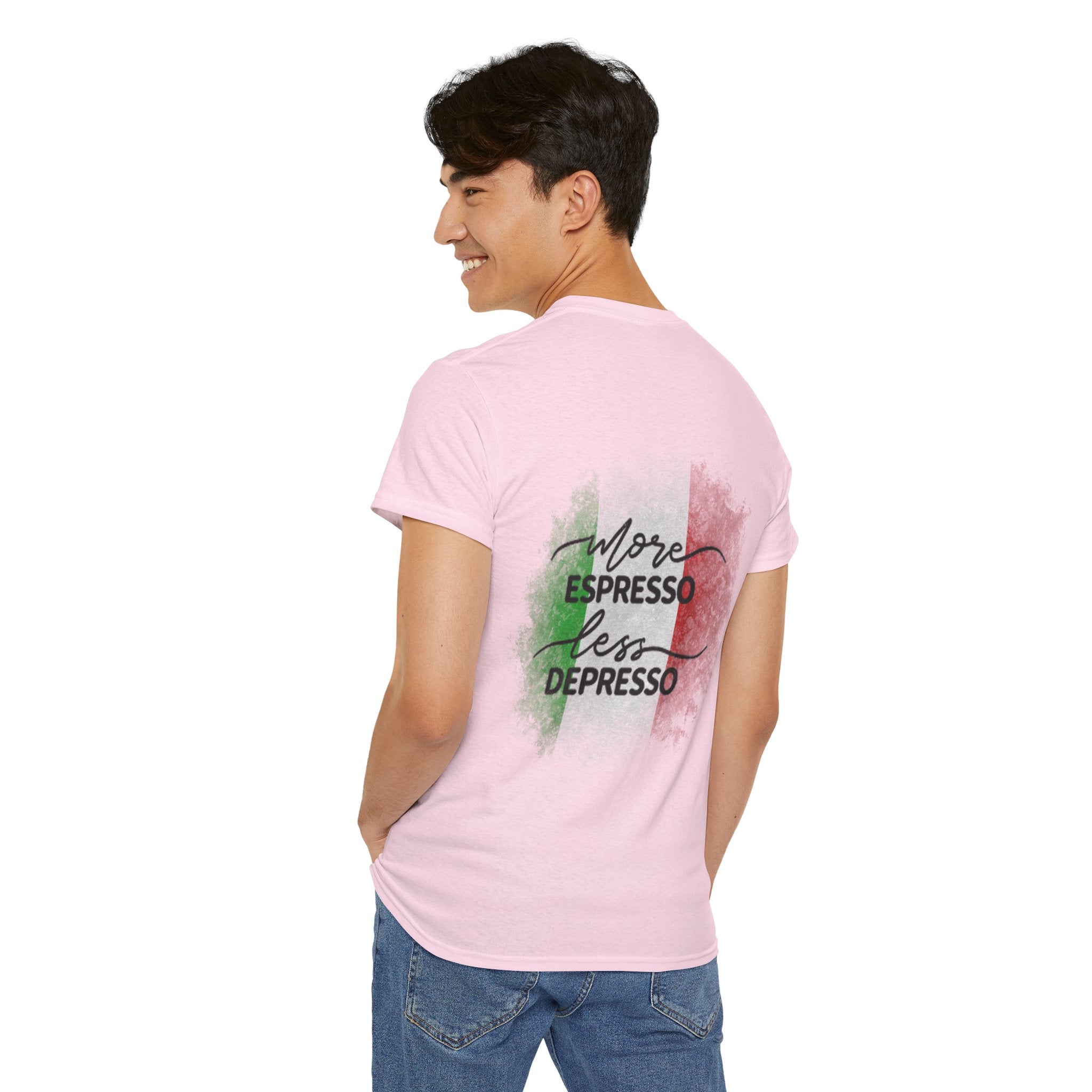 More Espresso Less Depresso Espresso Time Unisex Heavy Cotton Tee
