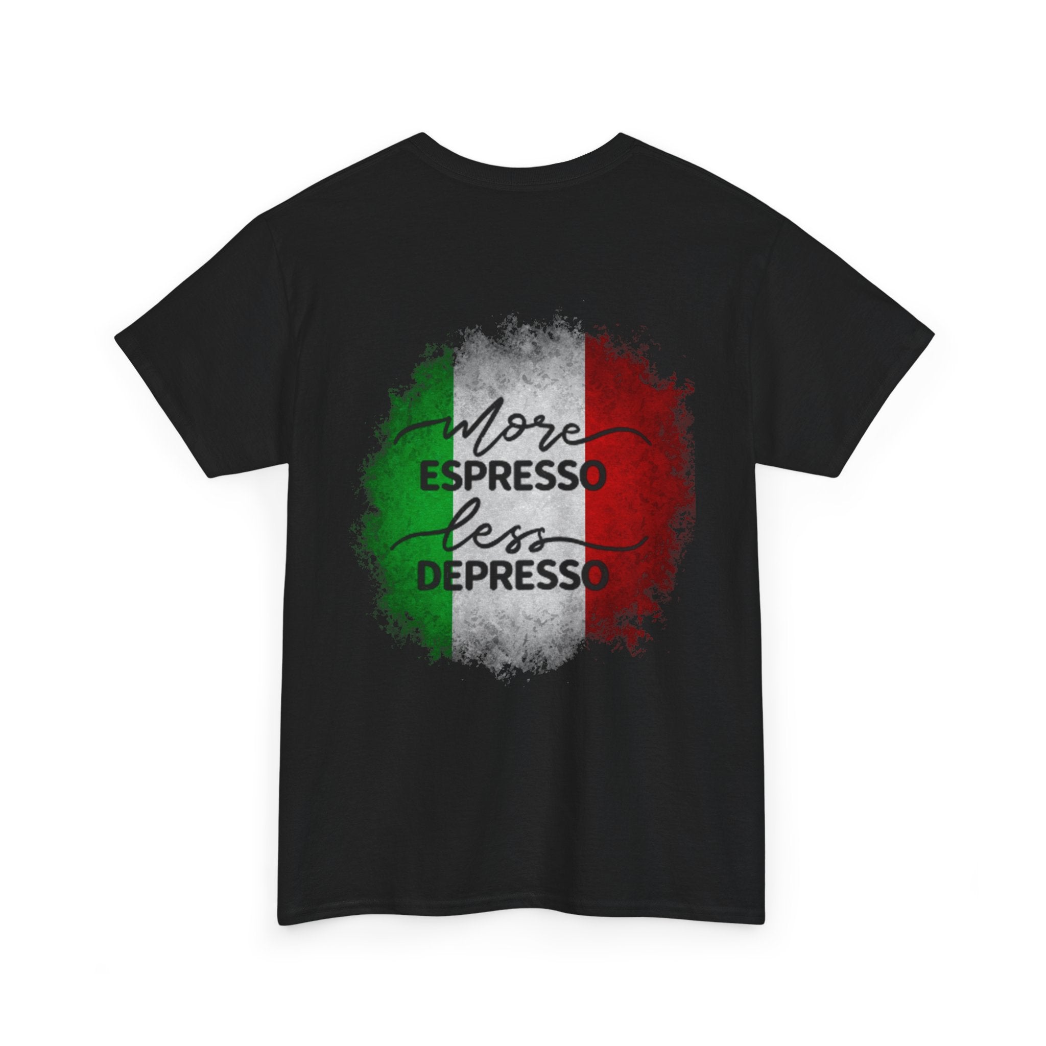 More Espresso Less Depresso Cappuccino Genius Unisex Heavy Cotton Tee