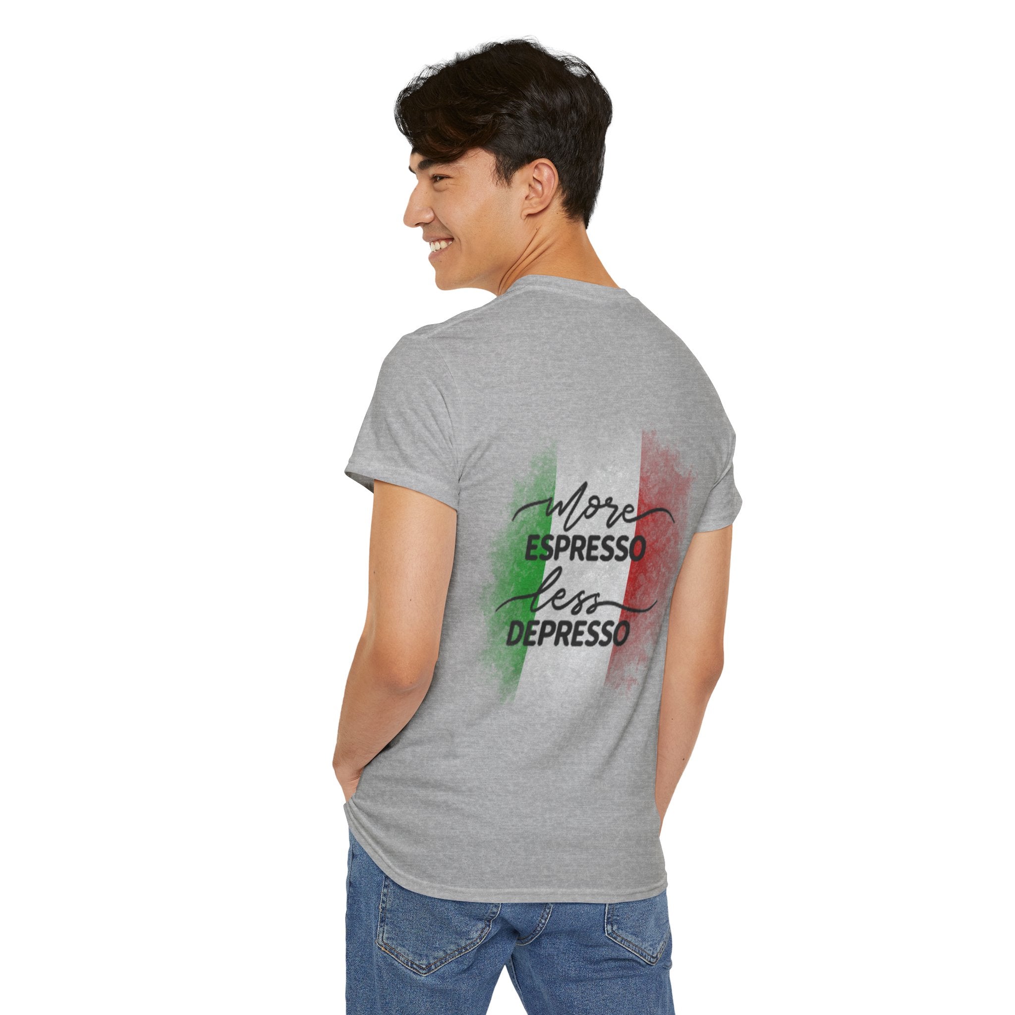 More Espresso Less Depresso Espresso Time Unisex Heavy Cotton Tee