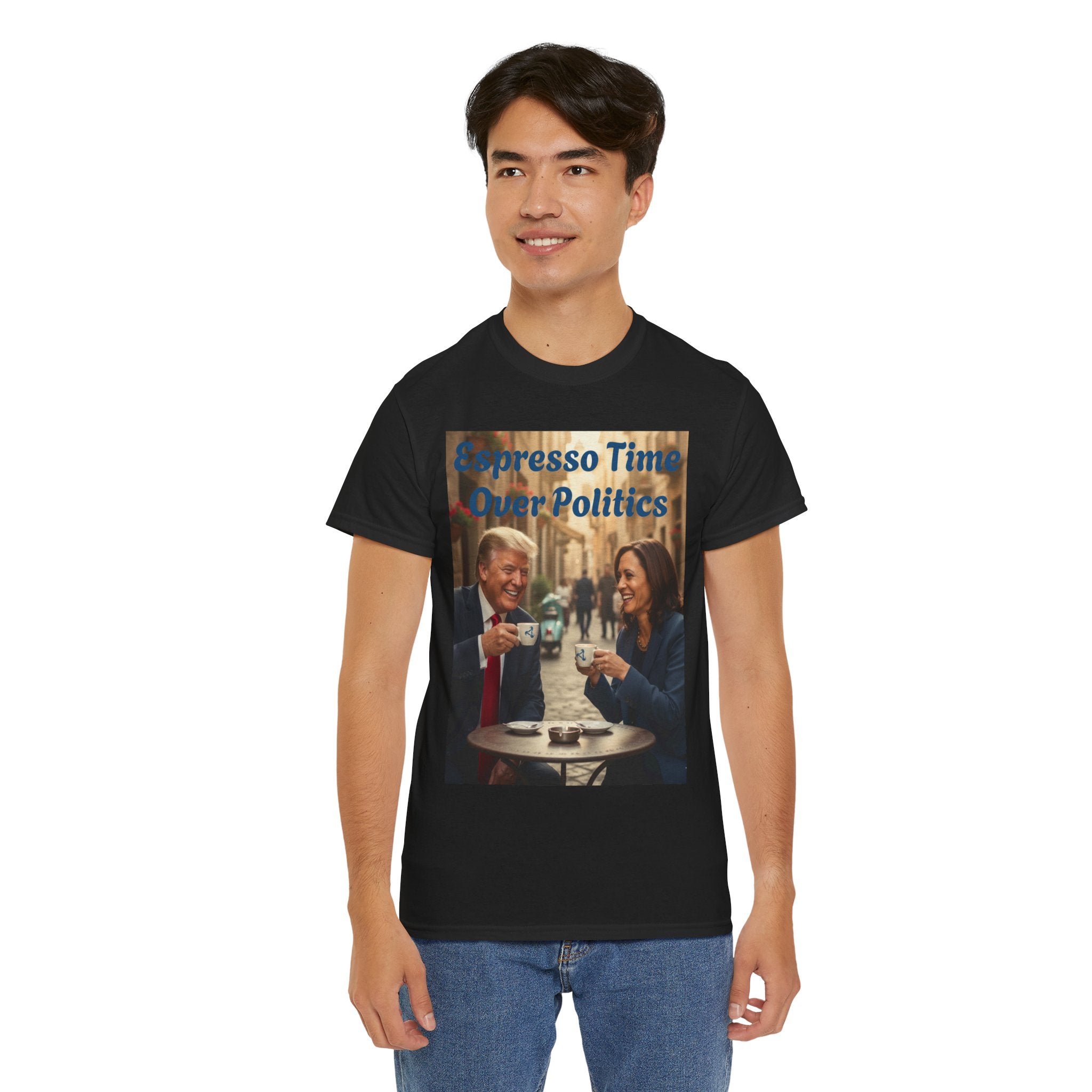 More Espresso Less Depresso Espresso Time Unisex Heavy Cotton Tee