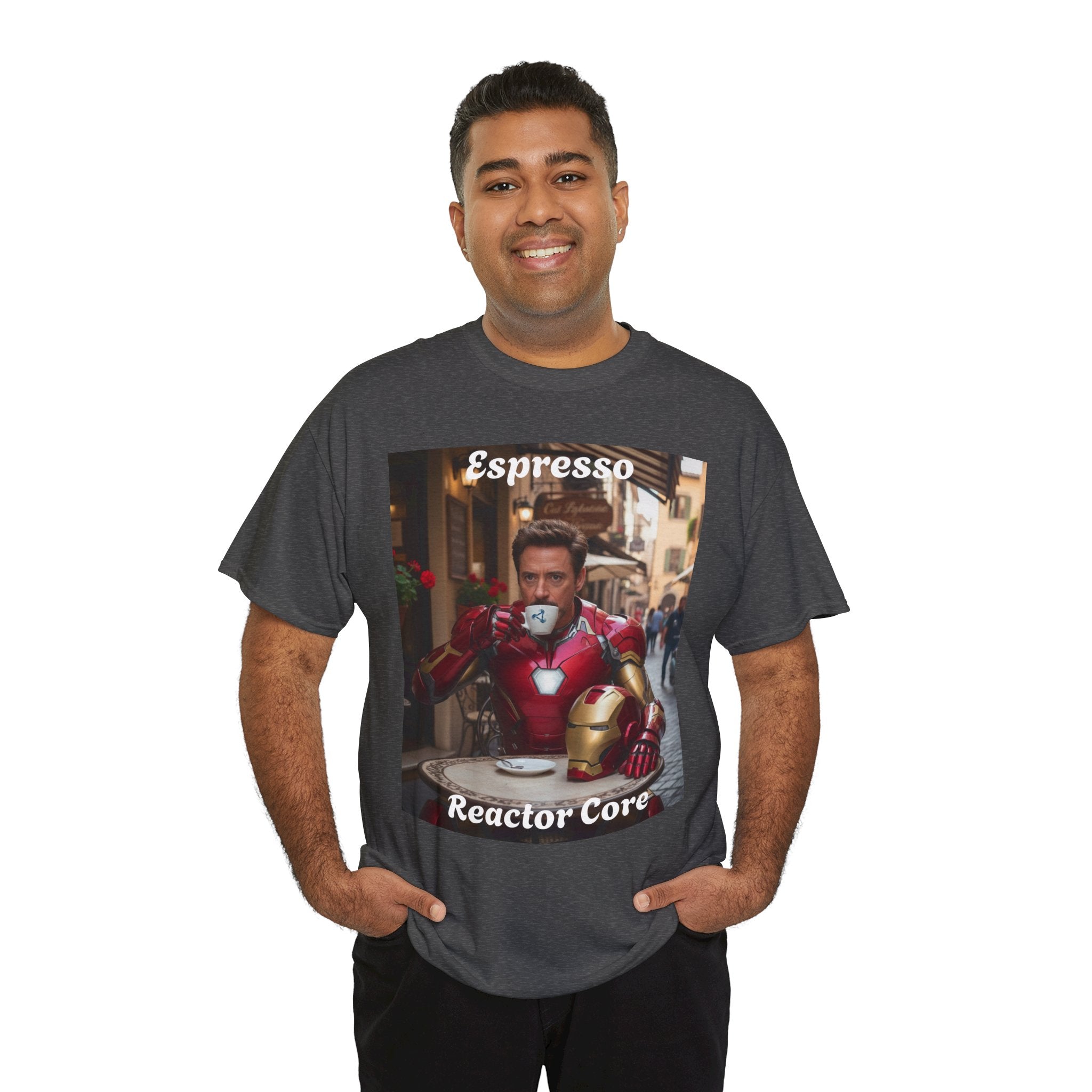 More Espresso Less Depresso Espresso Reactor Core Unisex Heavy Cotton Tee