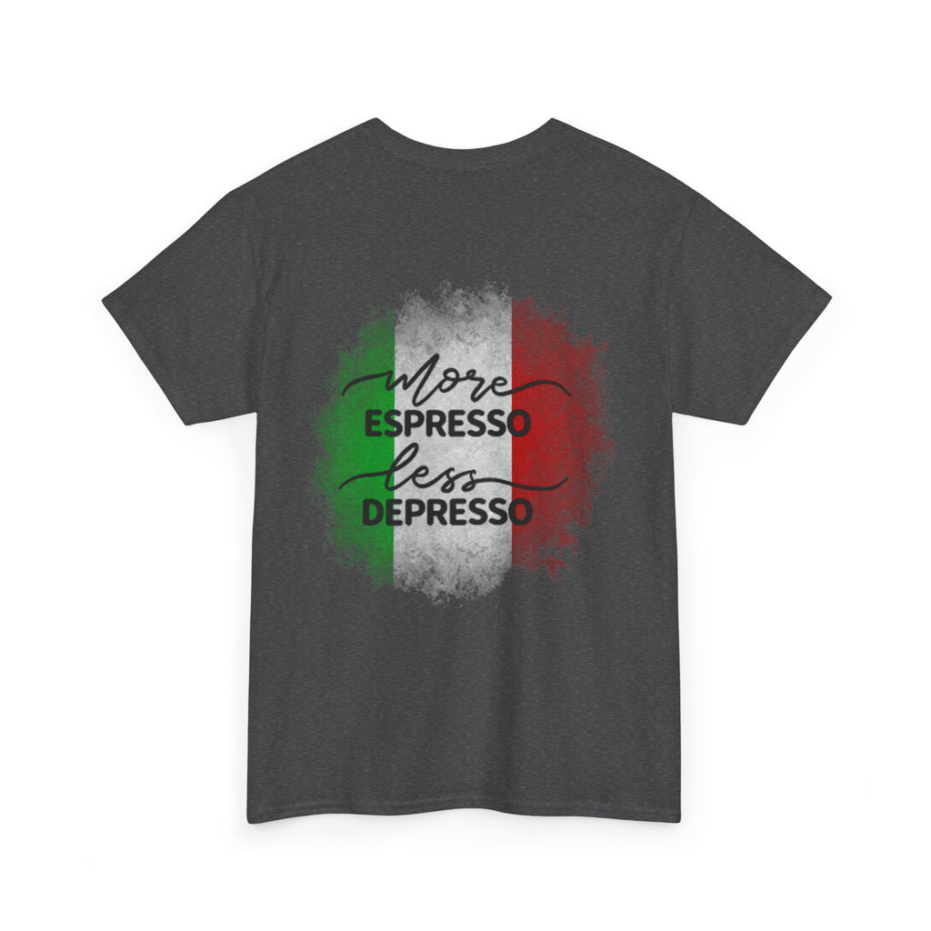 More Espresso Less Depresso Gru Unisex Heavy Cotton Tee