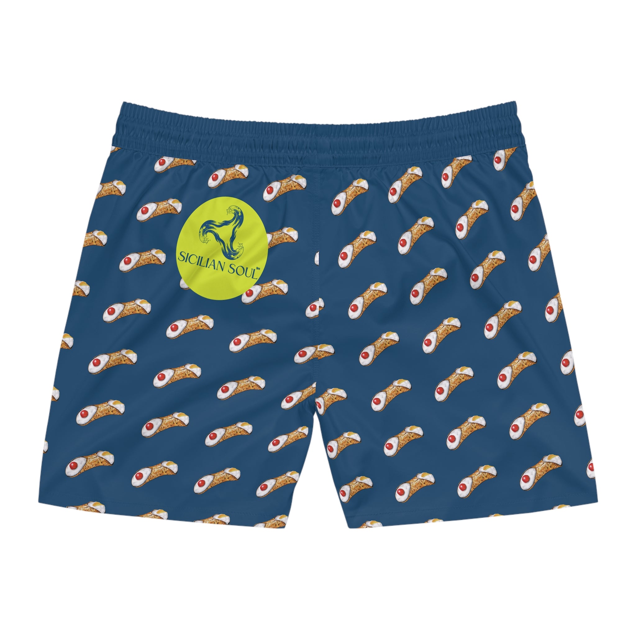 Cannoli Print Swim Shorts, Fun Beachwear for Summer Vibes, Men's Swim Trunks, Vacation Essentials, Pool Party Attire, Unique Swimwear