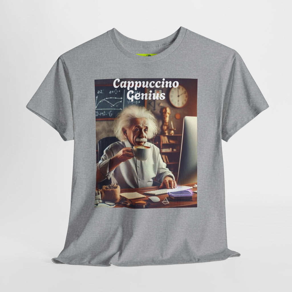 More Espresso Less Depresso Cappuccino Genius Unisex Heavy Cotton Tee