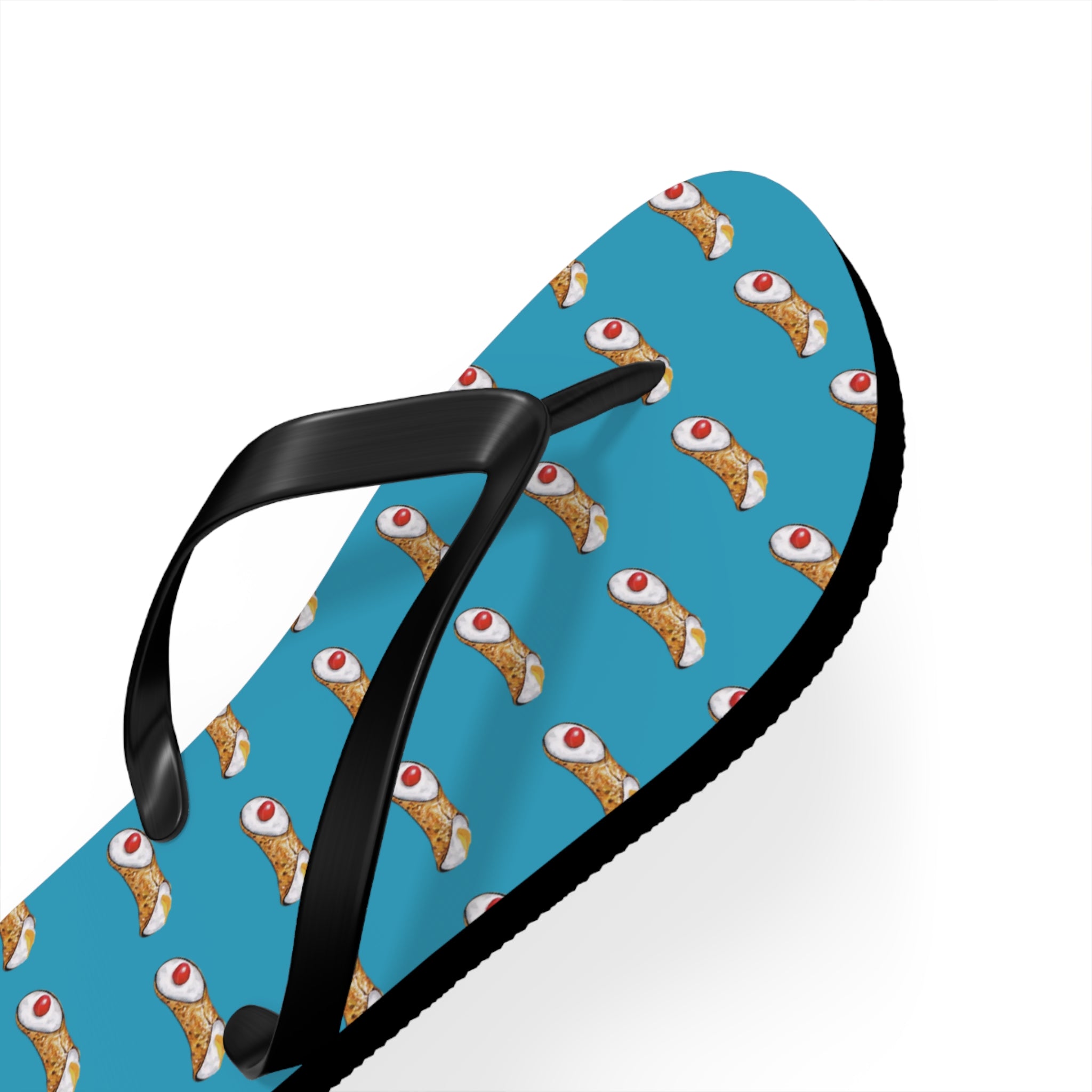 Sicilian Soul Cannoli Fun Graphic Flip Flops for Beach Days
