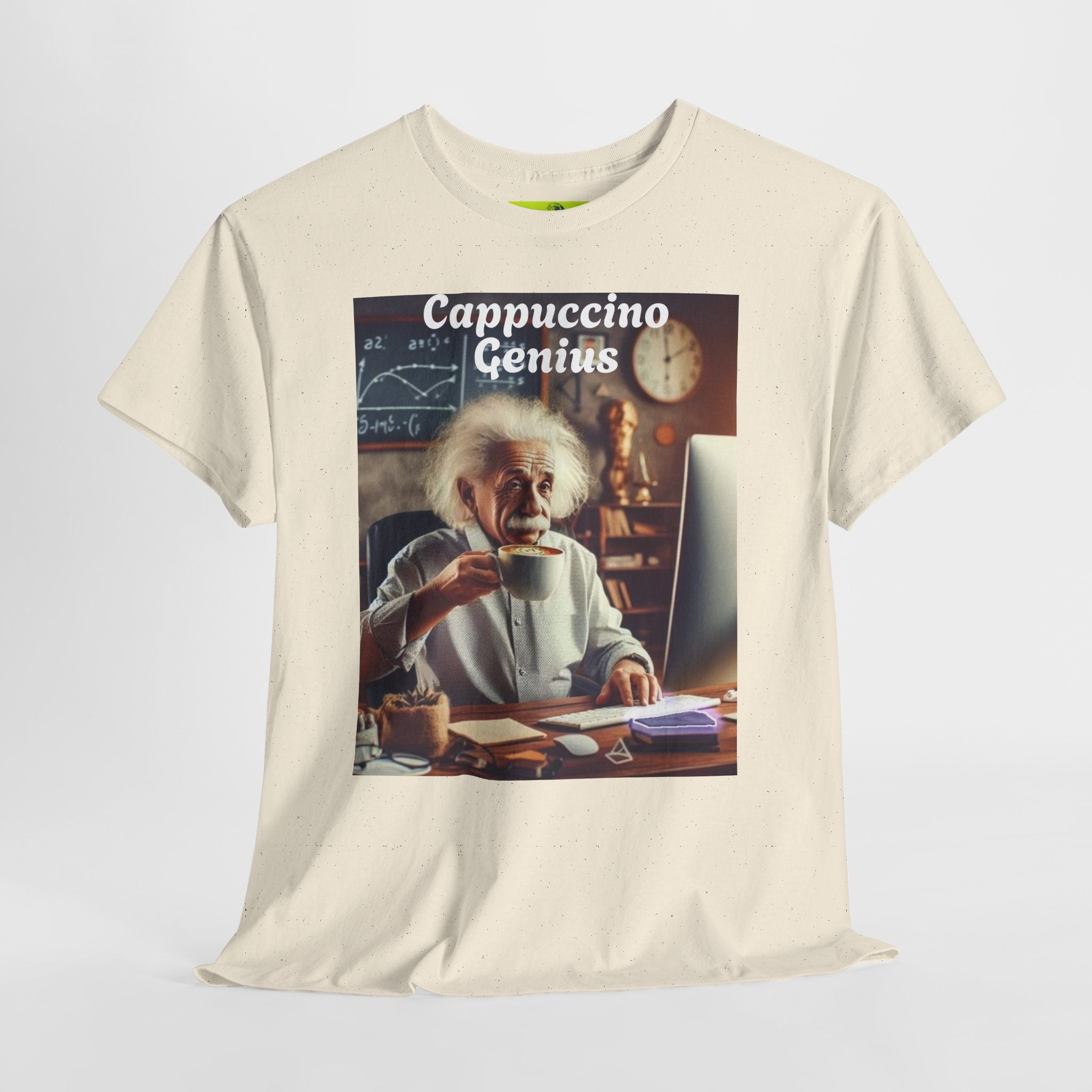 More Espresso Less Depresso Cappuccino Genius Unisex Heavy Cotton Tee