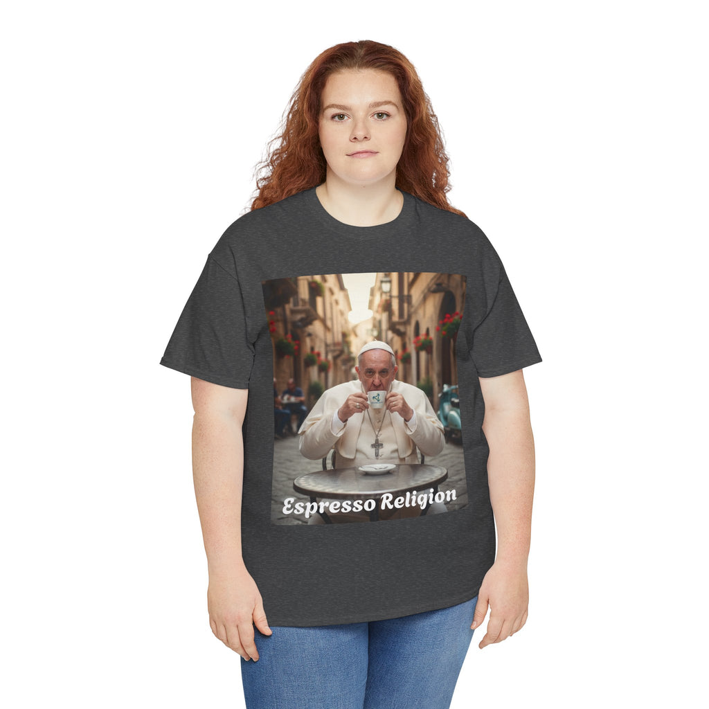 More Espresso Less Depresso Espresso Religion Unisex Heavy Cotton Tee