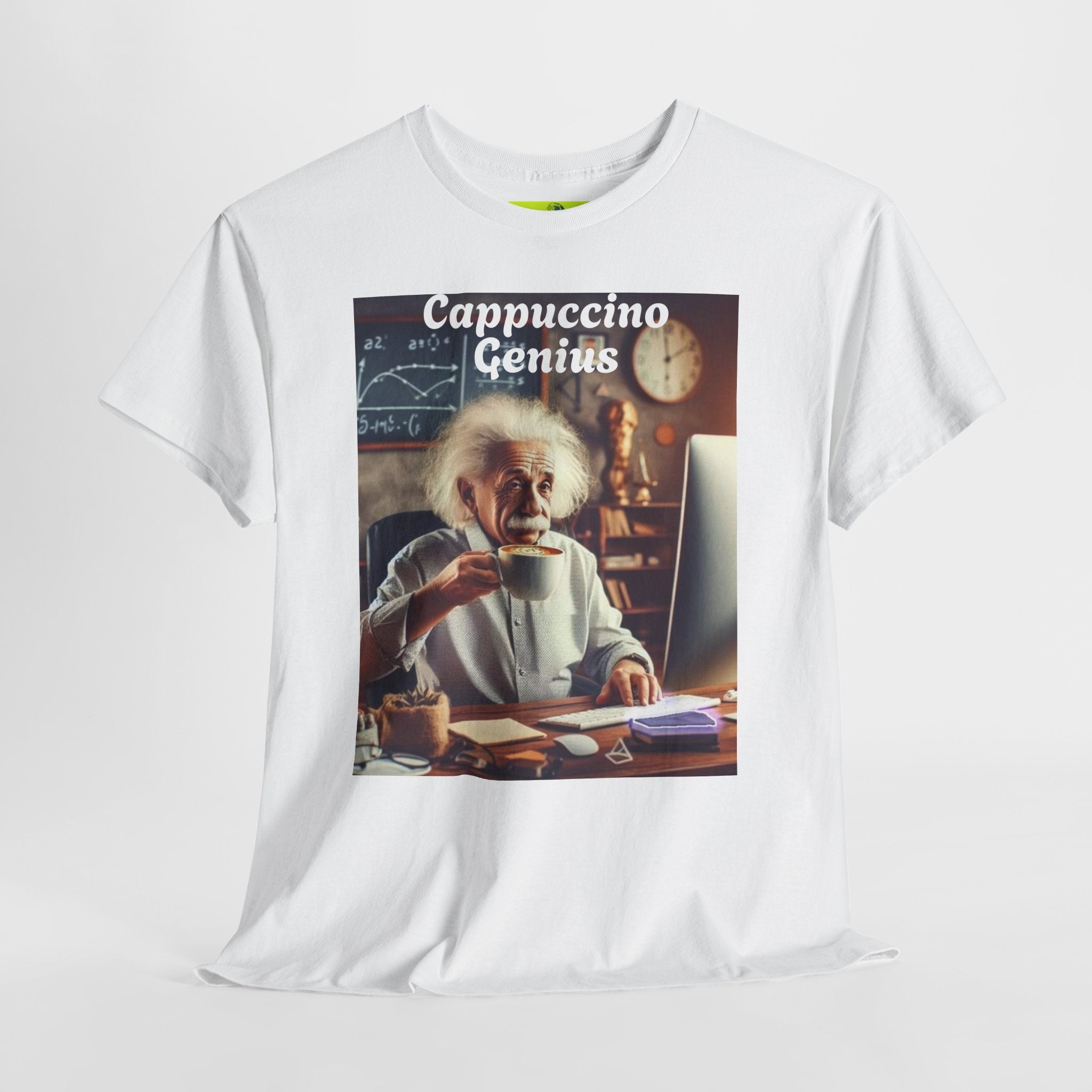 More Espresso Less Depresso Cappuccino Genius Unisex Heavy Cotton Tee