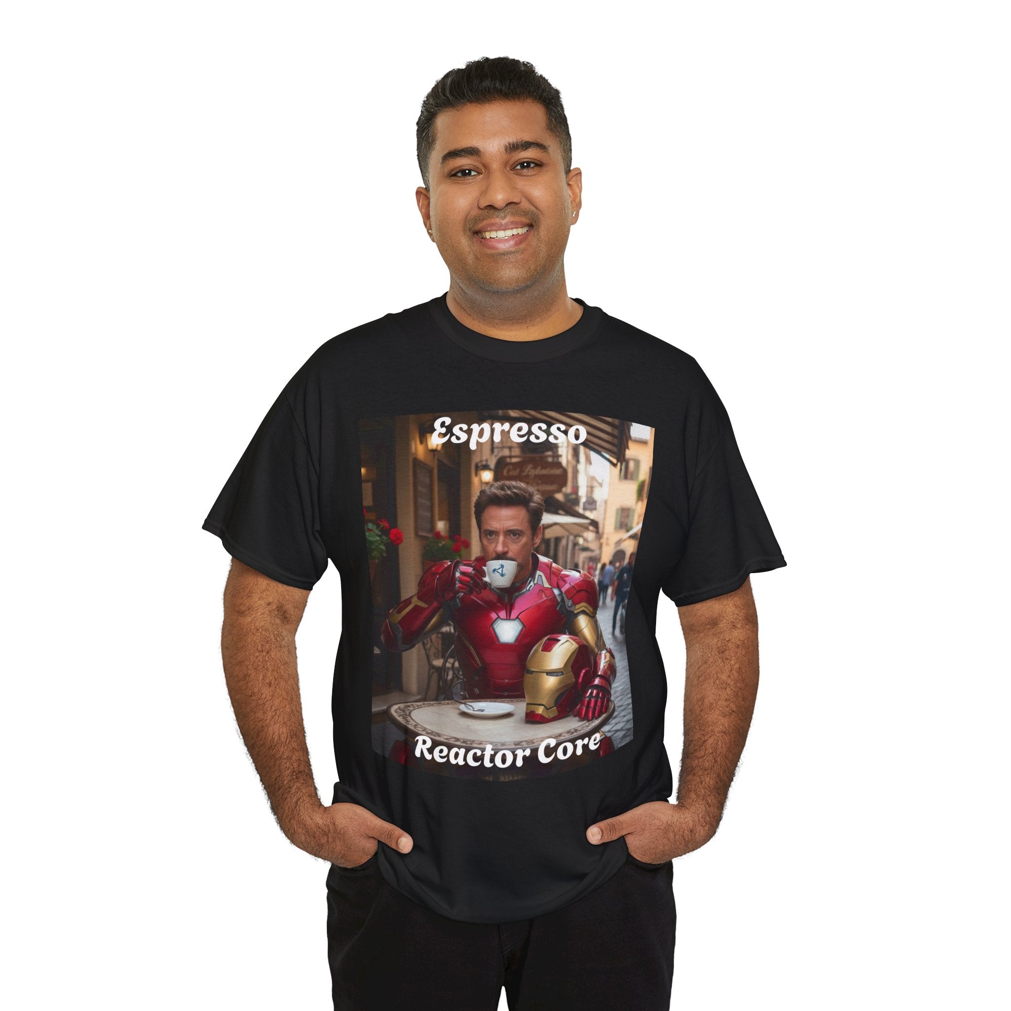 More Espresso Less Depresso Espresso Reactor Core Unisex Heavy Cotton Tee