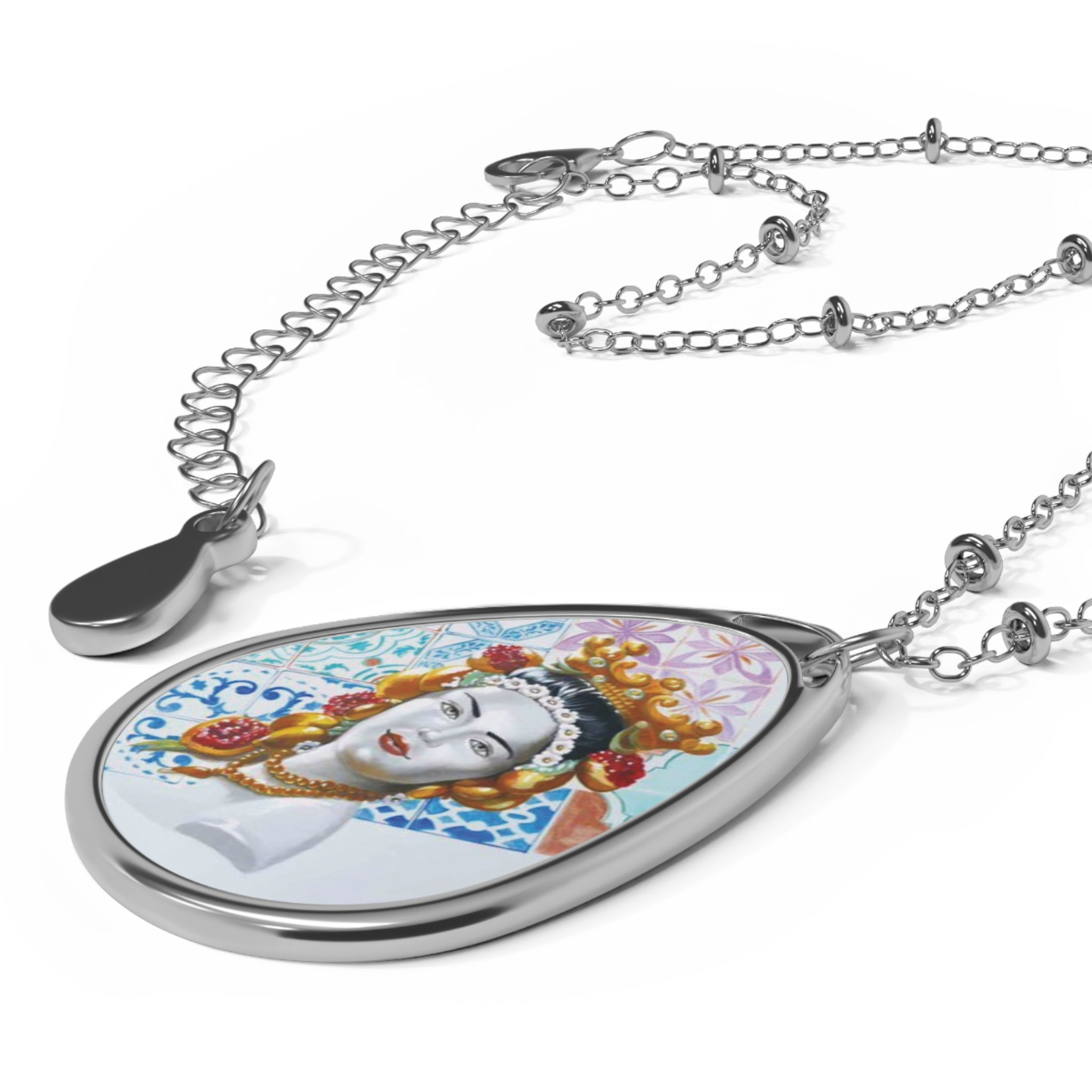 Sicilia Bella Angelica Testa di Moro Elegant Oval Necklace with Unique Design