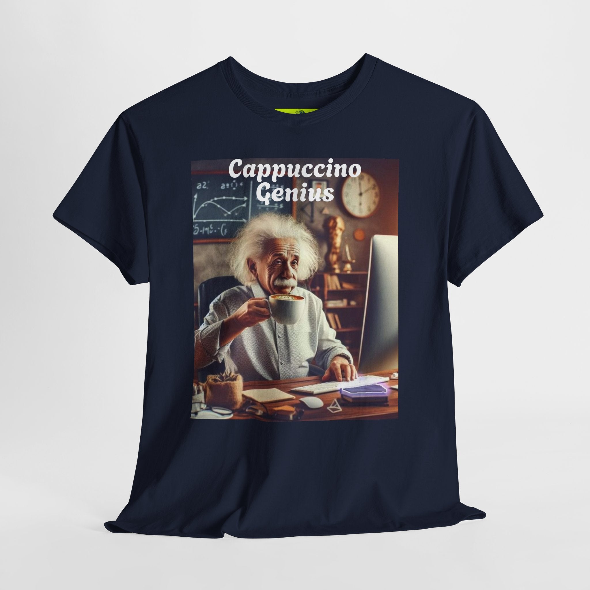 More Espresso Less Depresso Cappuccino Genius Unisex Heavy Cotton Tee